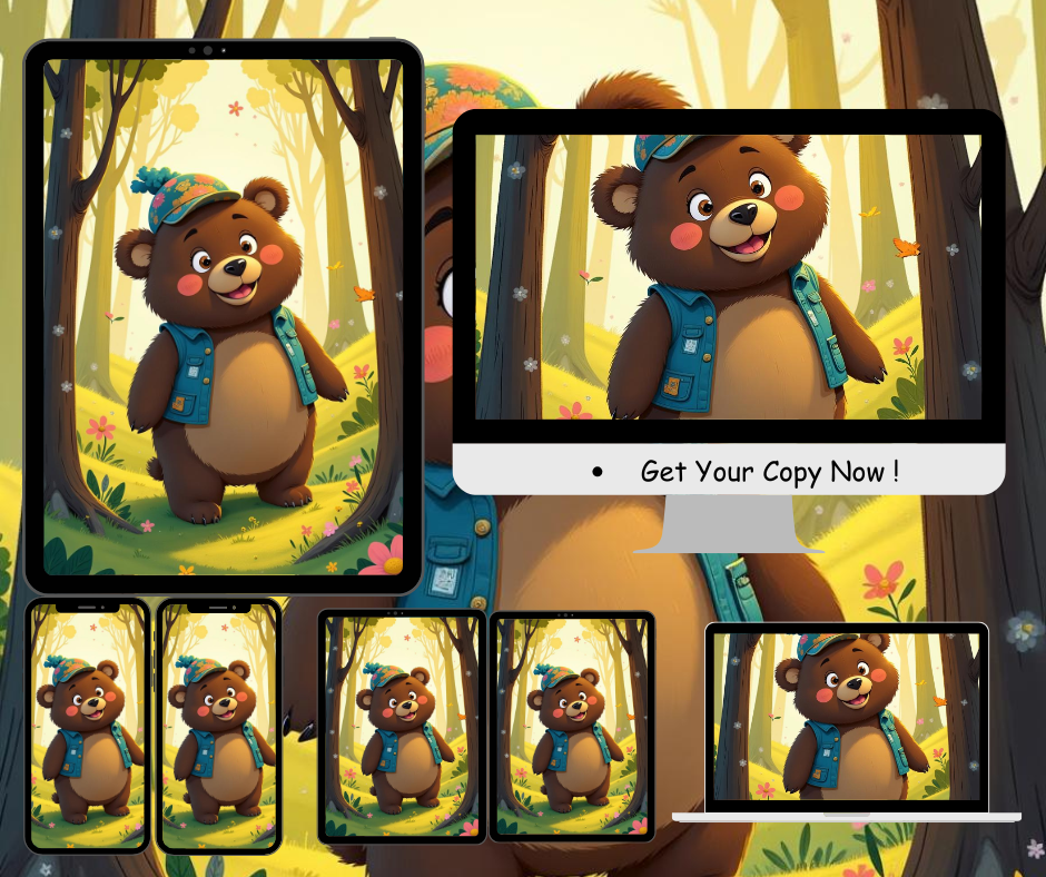 Cheerful Bear Digital Art Print