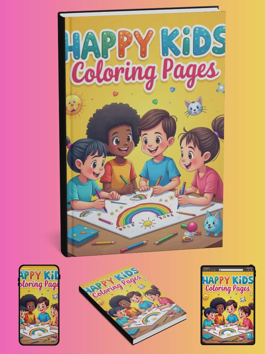 Happy Kids Coloring Pages