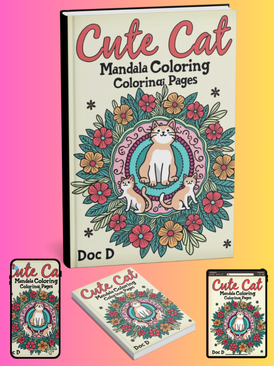 Cute Cat Mandala Coloring Pages