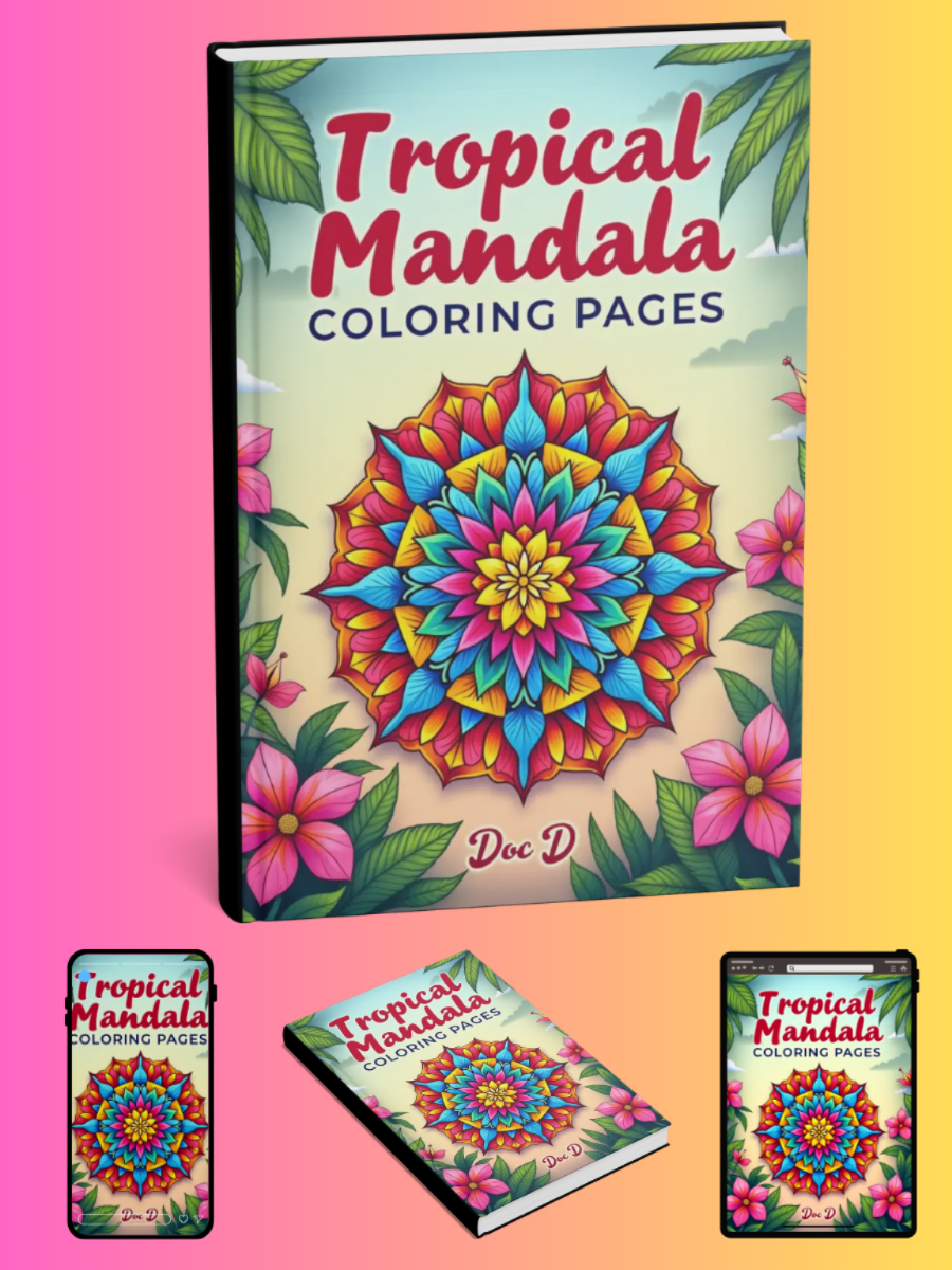 Tropical Mandala Coloring Pages