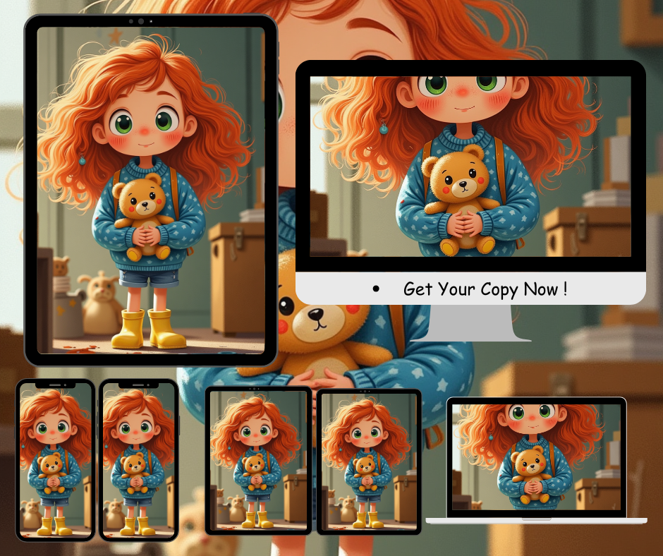 Cute Red-haired Girl Art 