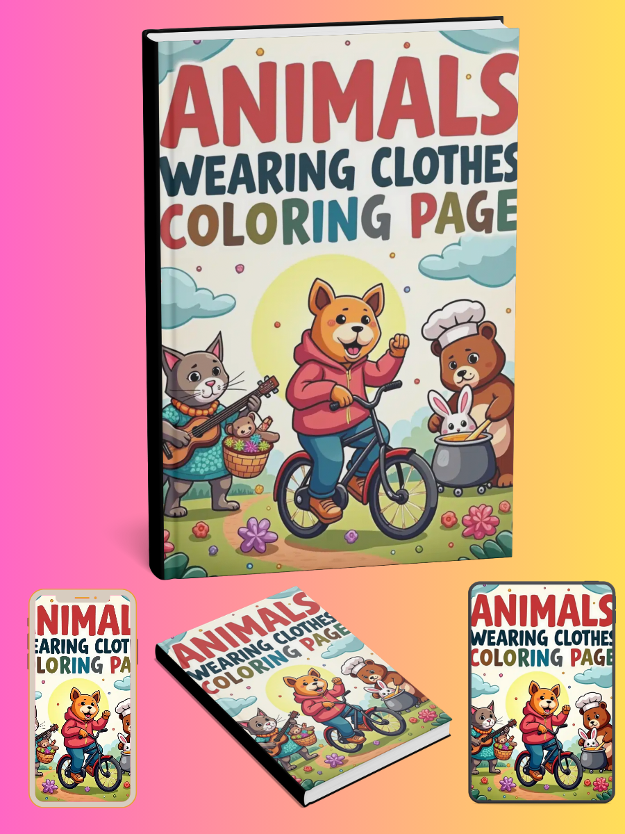 Animals Wearing Clothes Coloring Page