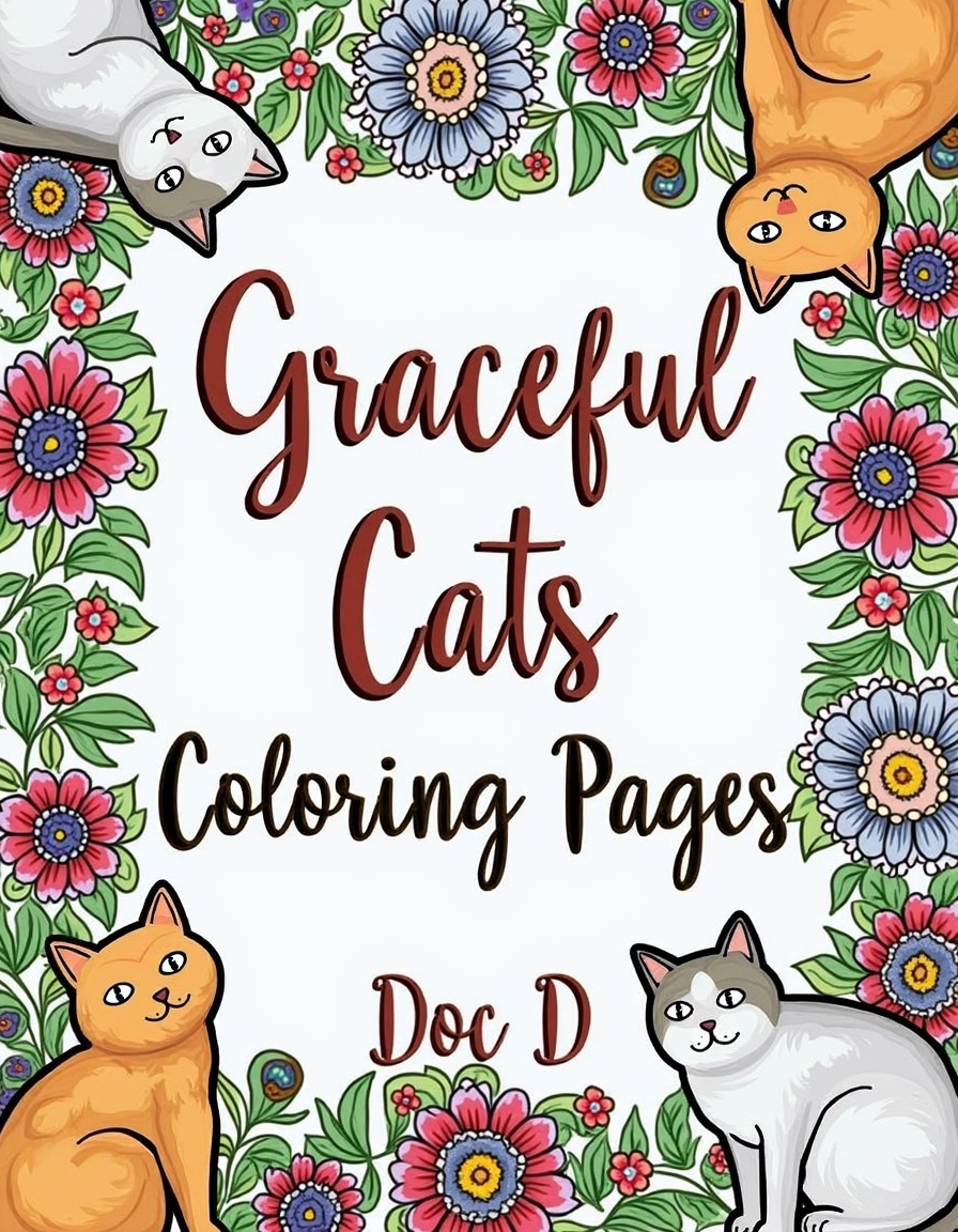 Graceful Cats Coloring Pages