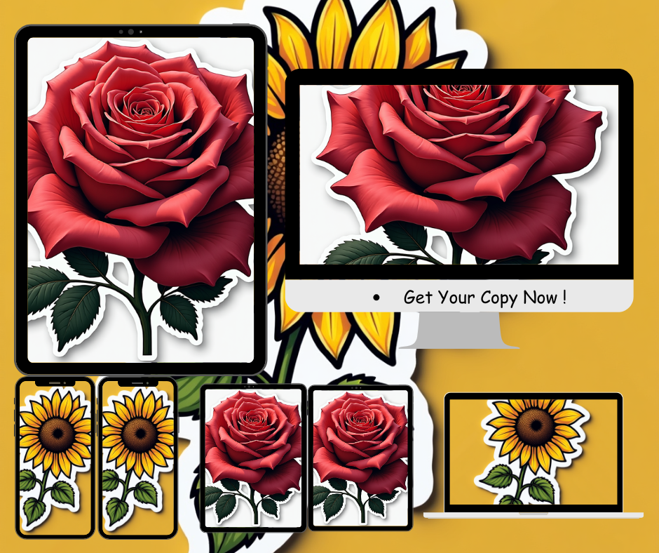 Digital Rose Art Print