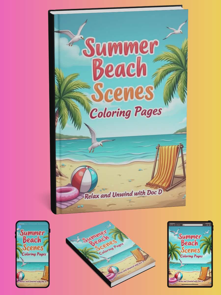 Summer Beach Scenes Coloring Pages