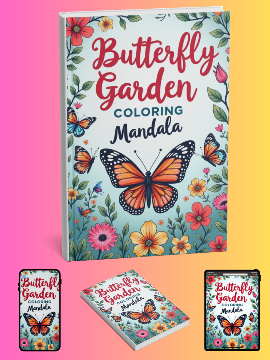 Butterfly Garden Coloring Mandala