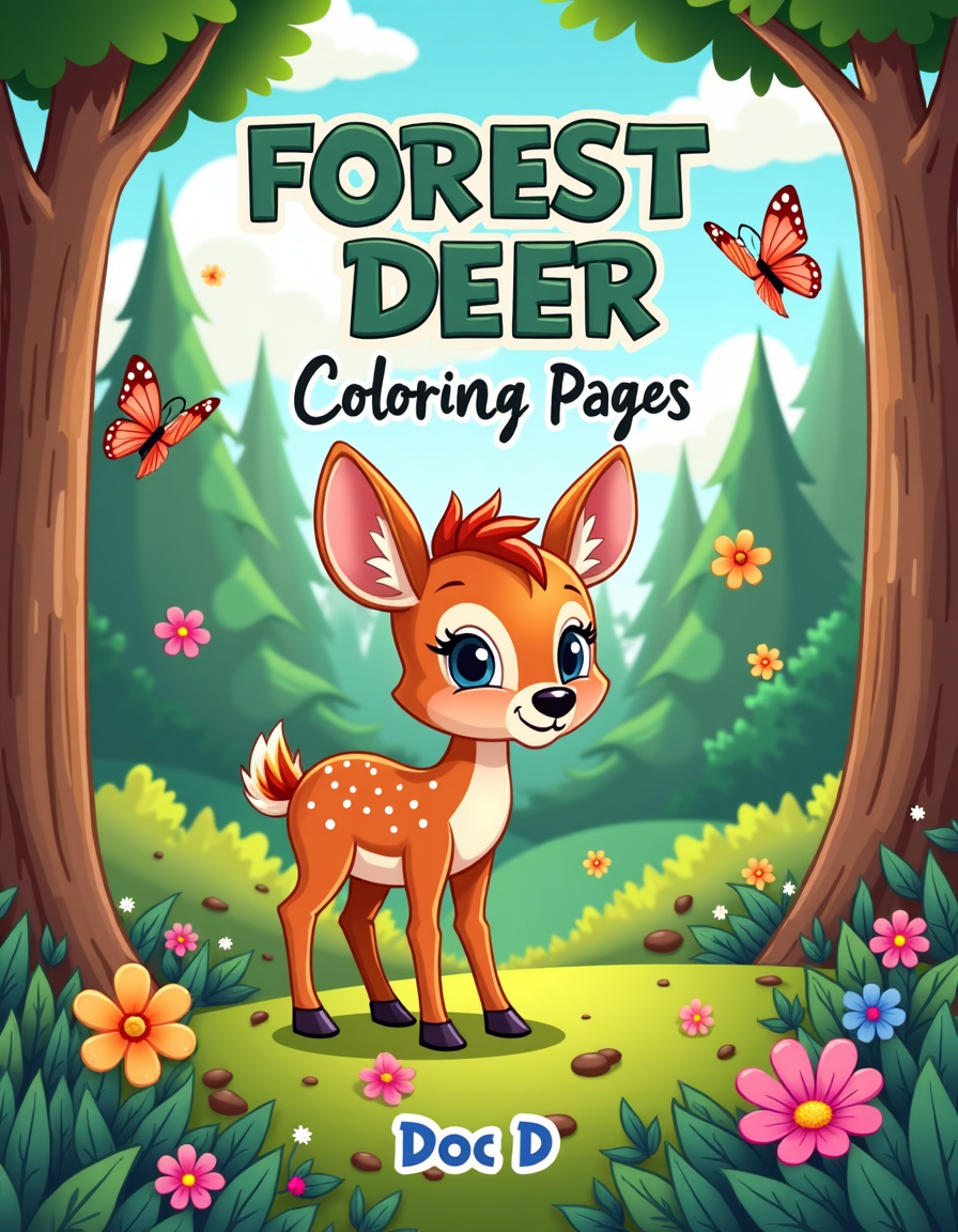 Forest Deer Coloring Pages