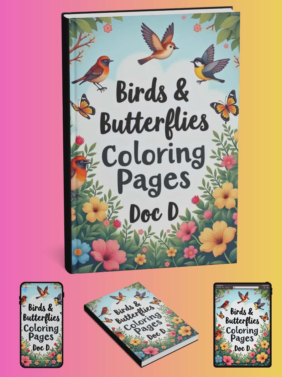 Birds & Butterflies Coloring Pages
