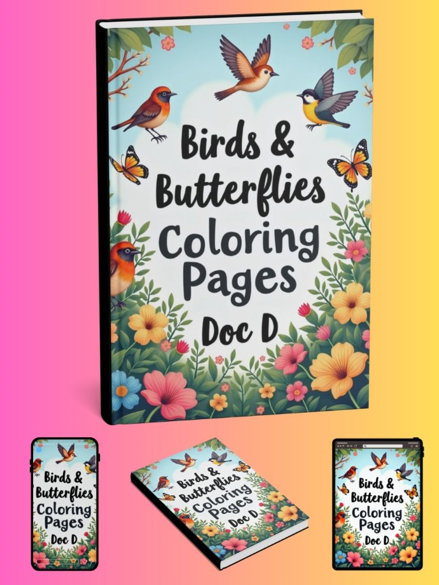 Birds & Butterflies Coloring Pages