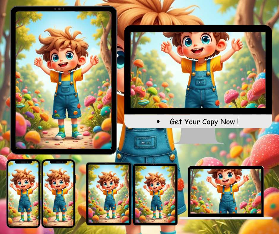 Cheerful Cartoon Boy Digital Art