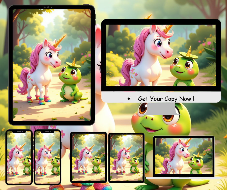 Magical Unicorn and Frog Digital Art