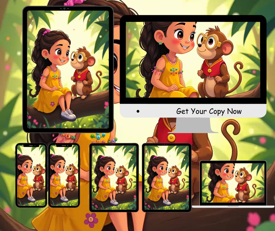 Girl & Monkey Digital Art Collection