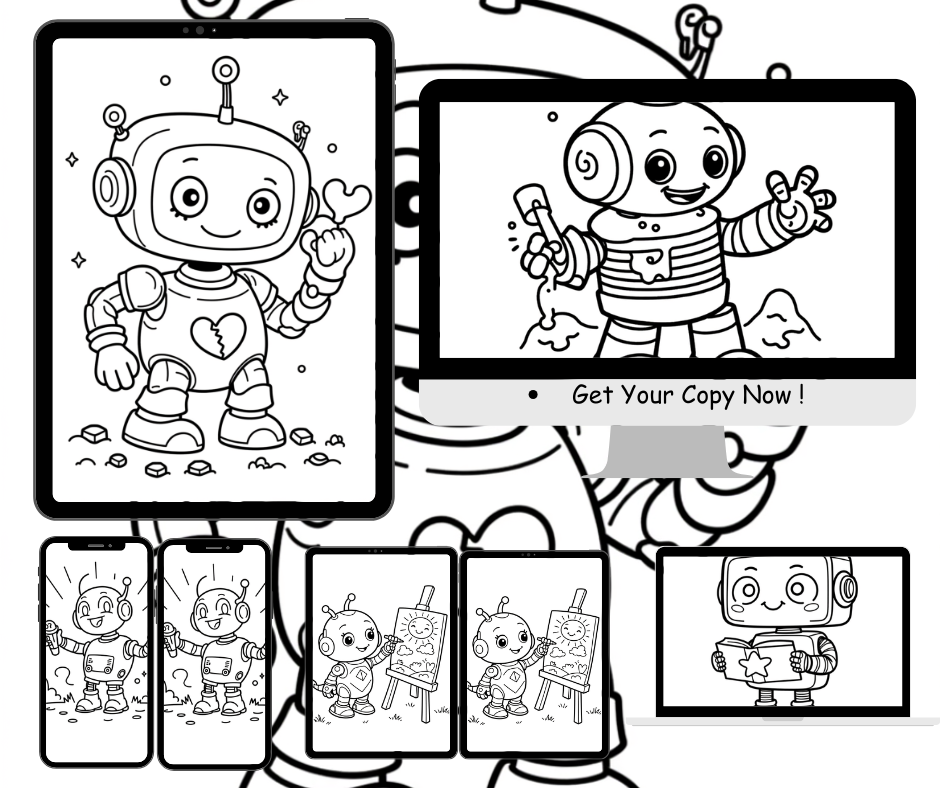 Cute Robot Coloring Pages
