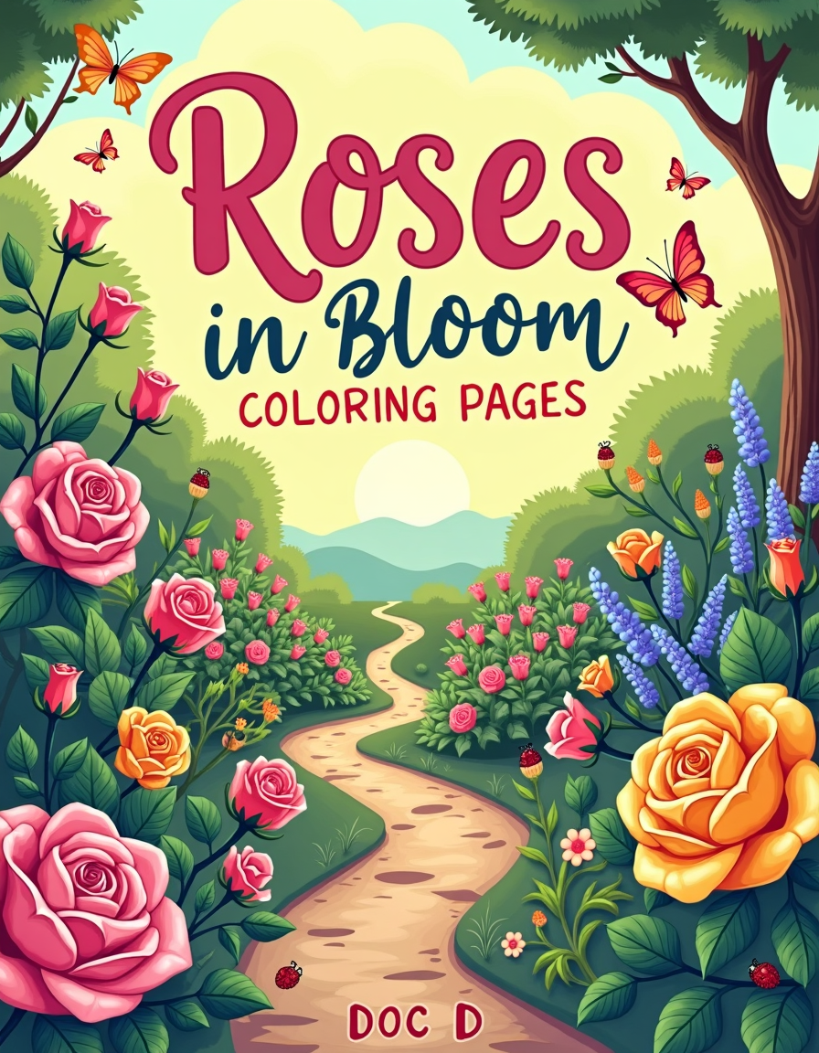Roses in Bloom Coloring Pages