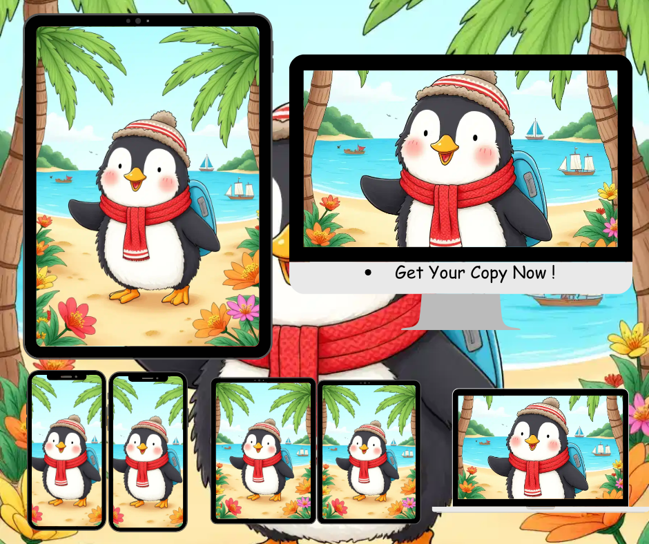 Penguin Beach Adventure Digital Art