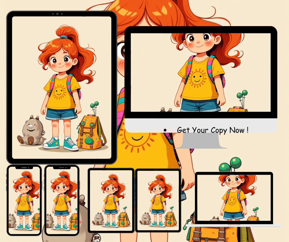 Adorable cartoon girl artwork 