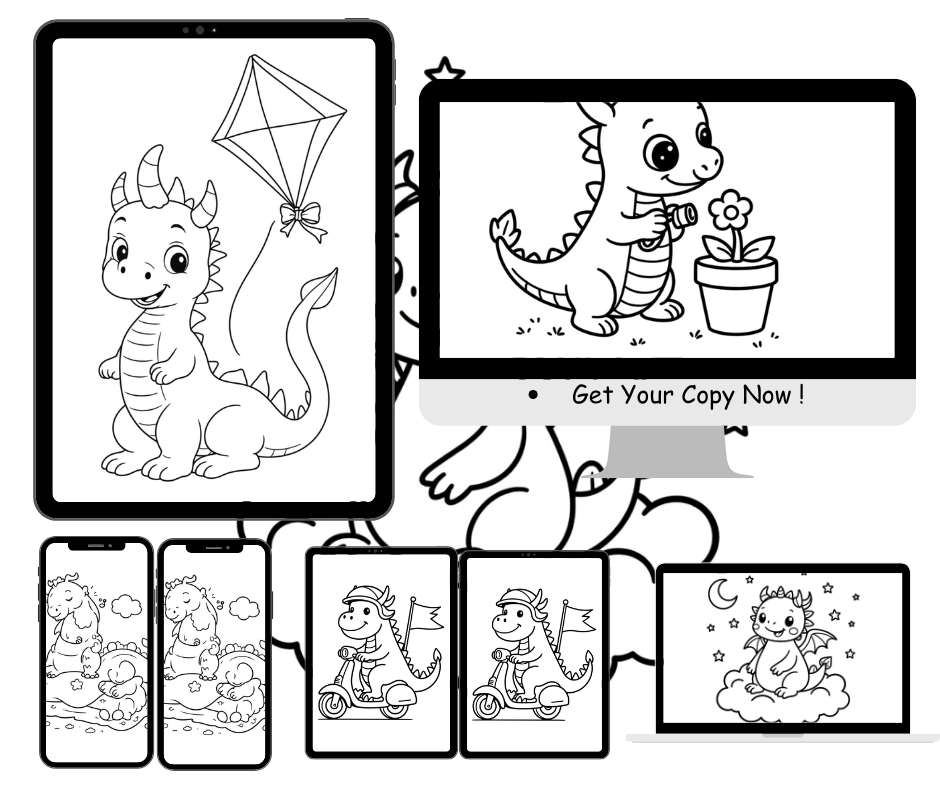 Digital Dragon Coloring Pages