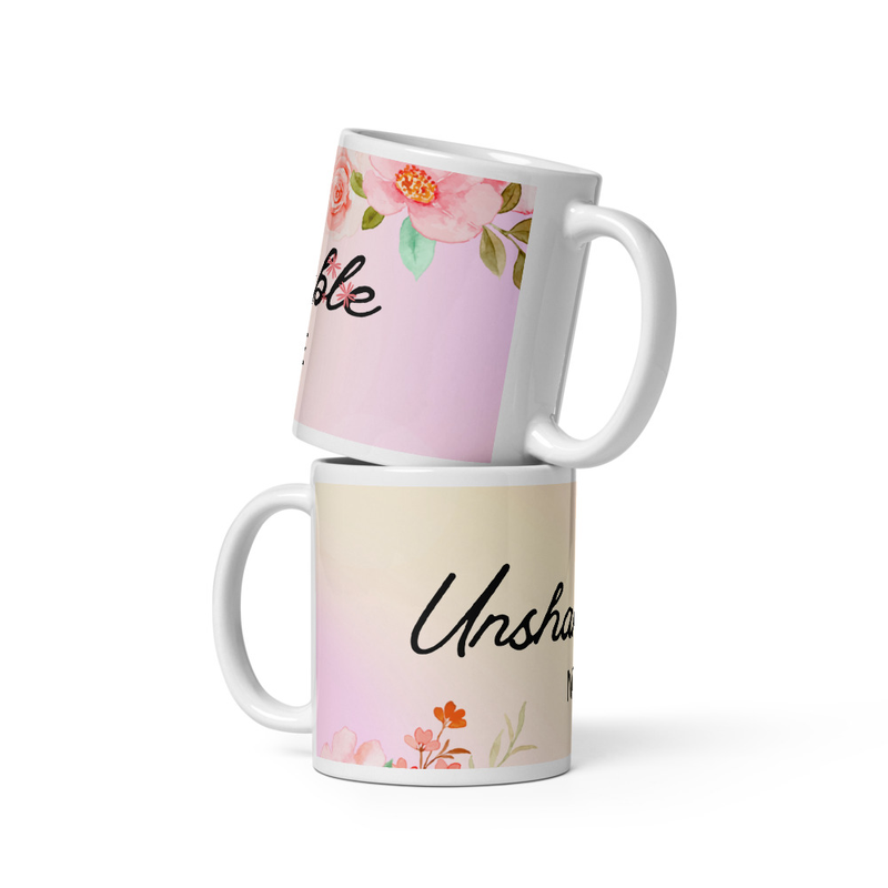 Unshakeable Nurse with Pink Flower design - White Ceramic Coffee Mug