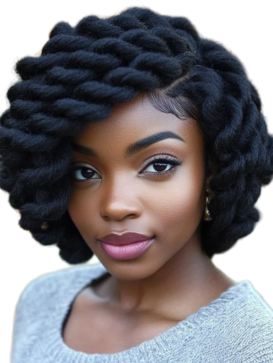 Thick Twisted Crochet Braided Wig
