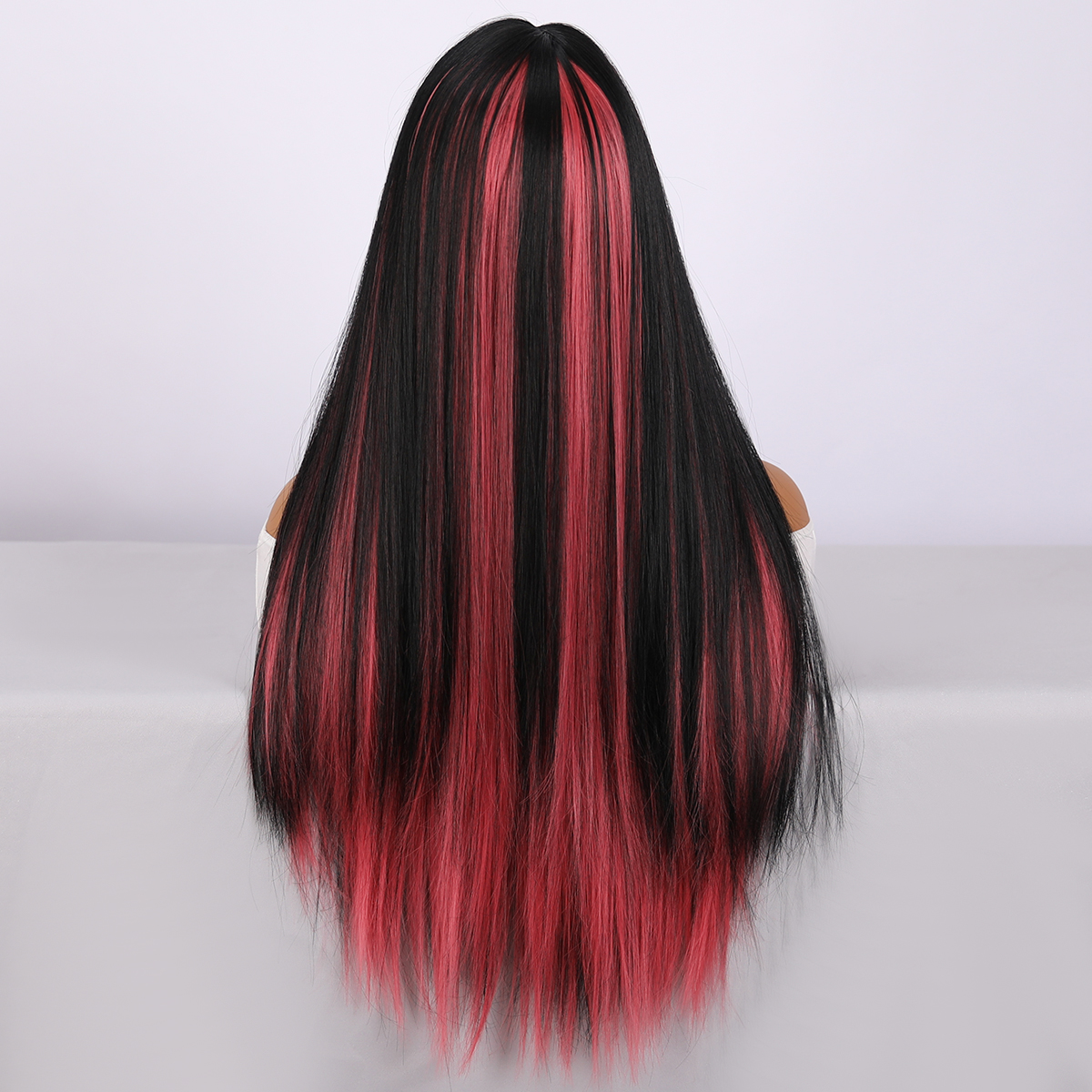 Long Black and Red Ombre Wig