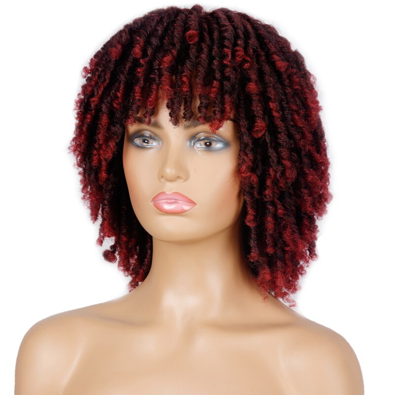 Synthetic Curly Burgundy Wig