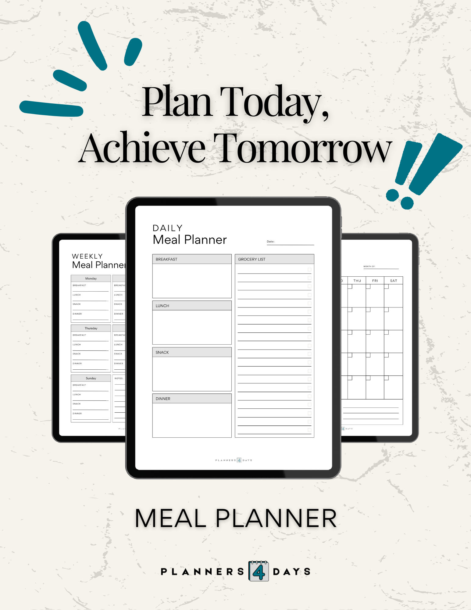 Meal Planner Bundle | 3 different files