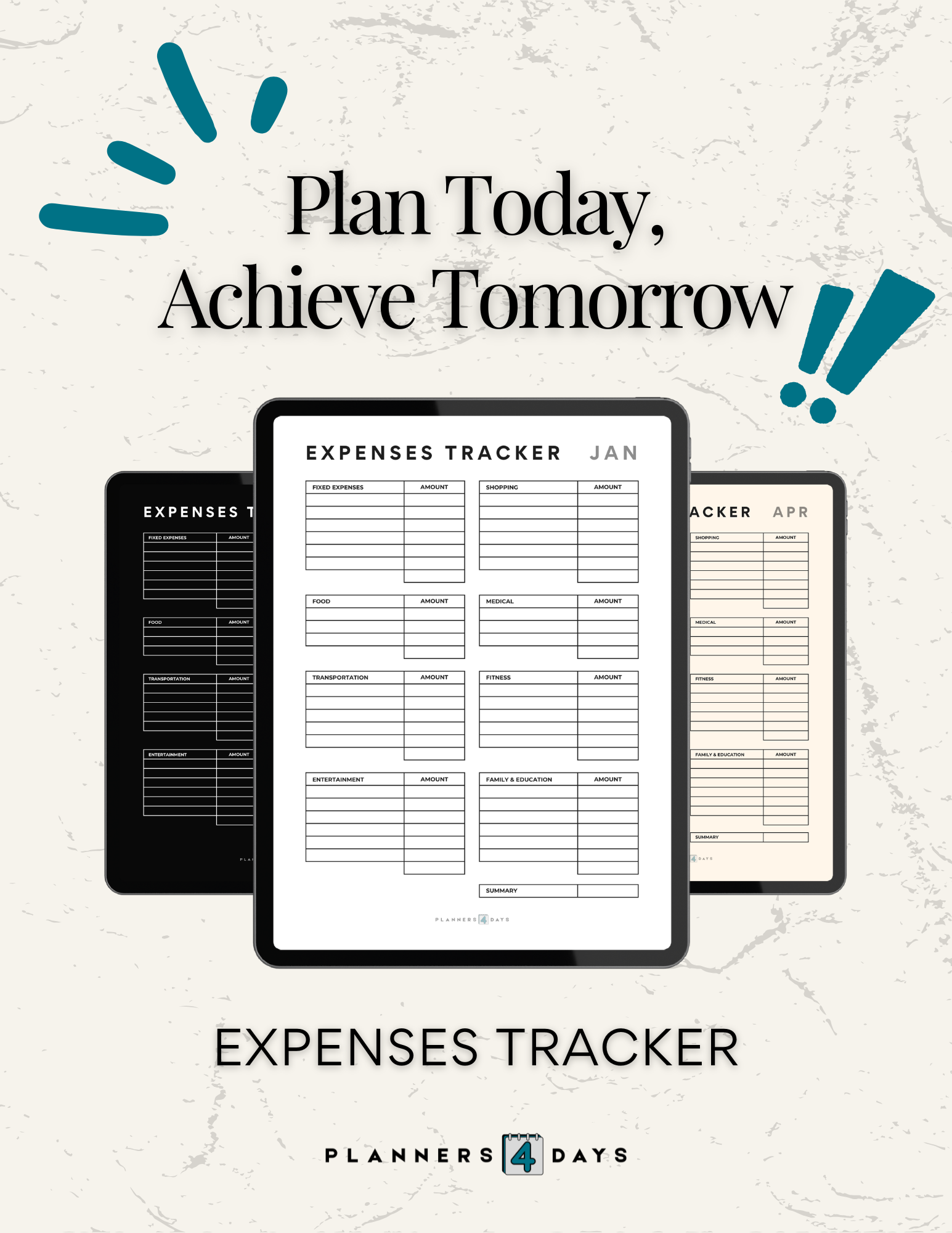 Expenses Tracker | 3 different colors