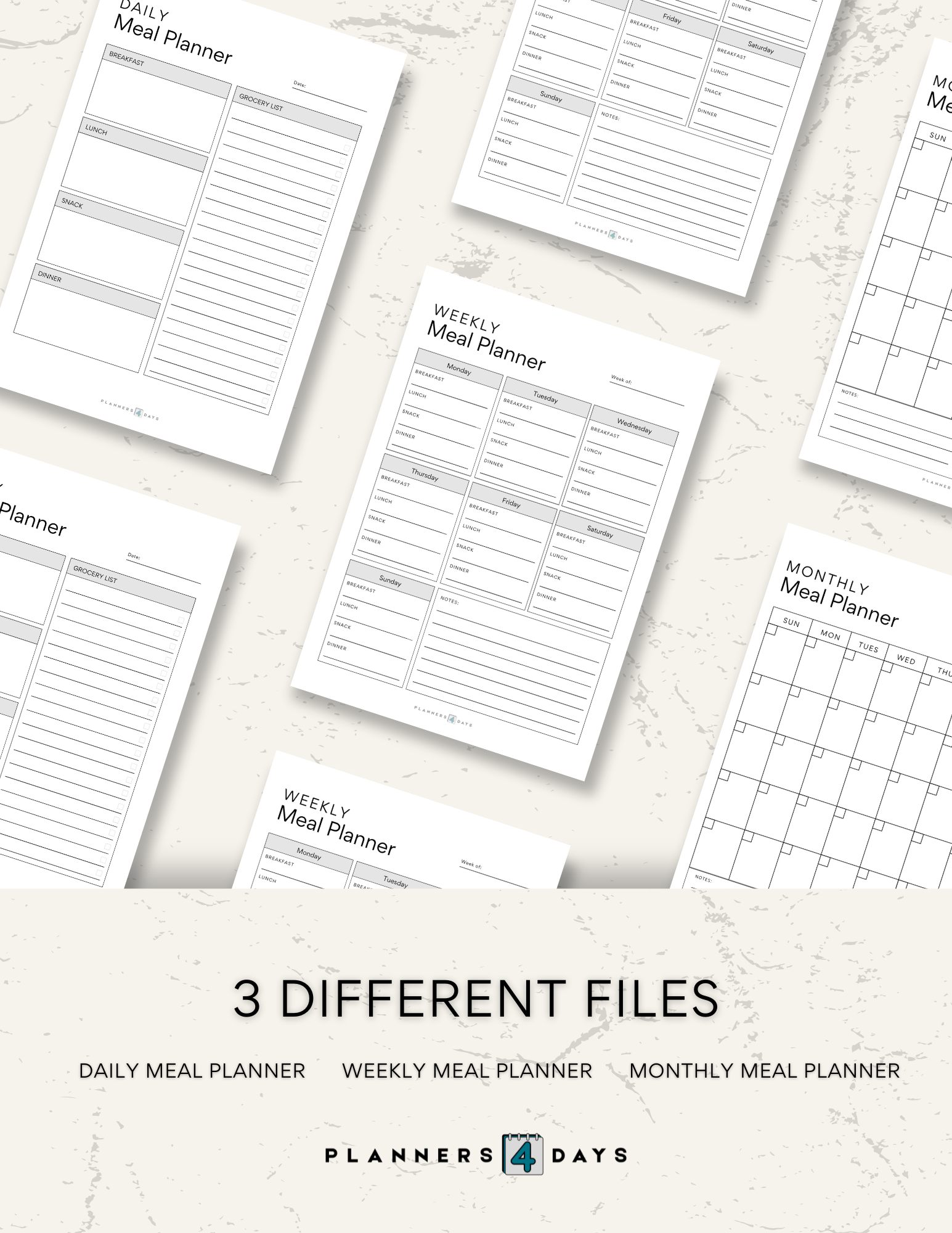 Meal Planner Bundle | 3 different files