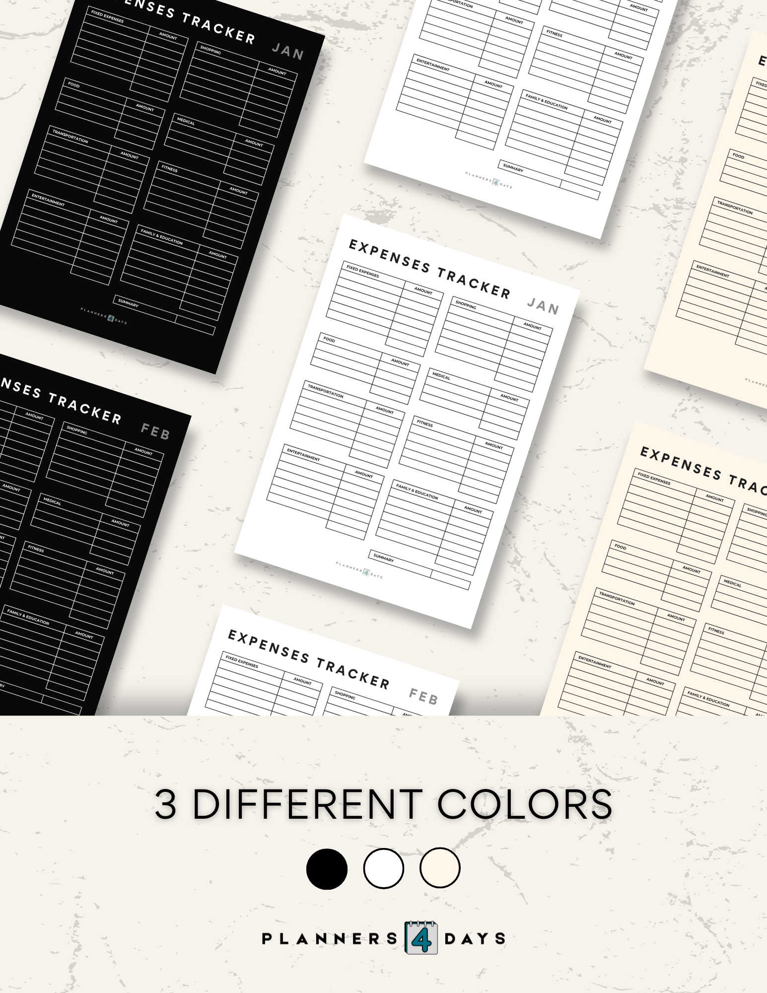 Expenses Tracker | 3 different colors