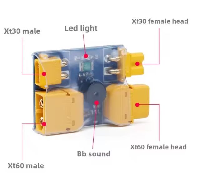 XT60/XT30 Smoke stopper - saugus būdas patikrinti drono valdiklius