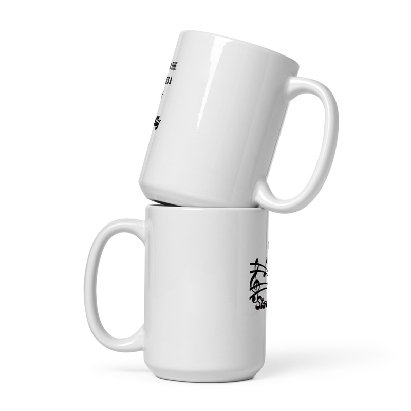 White glossy mug