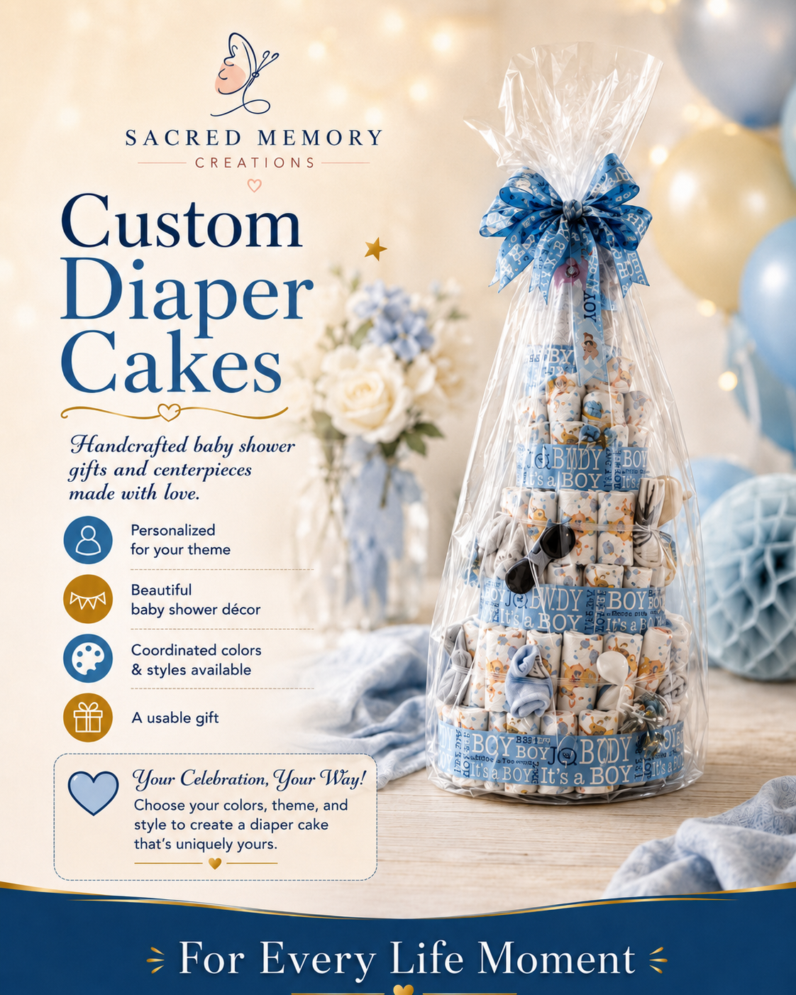 Personalized Diaper Cake