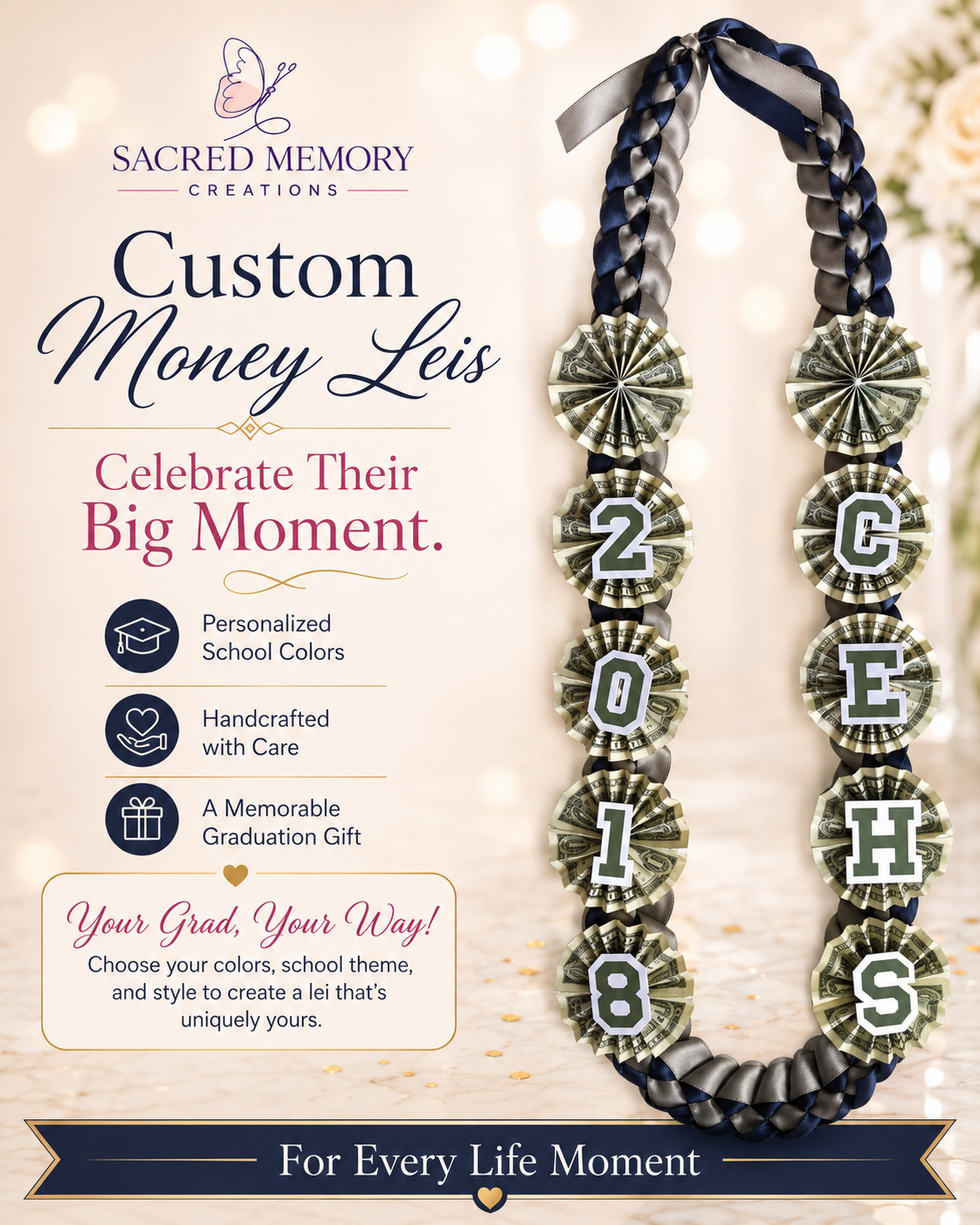 Graduation Money Lei
