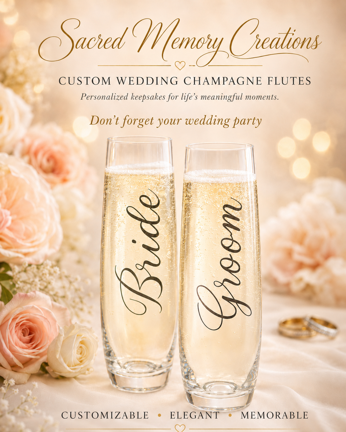 Bride & Groom Champagne Glasses