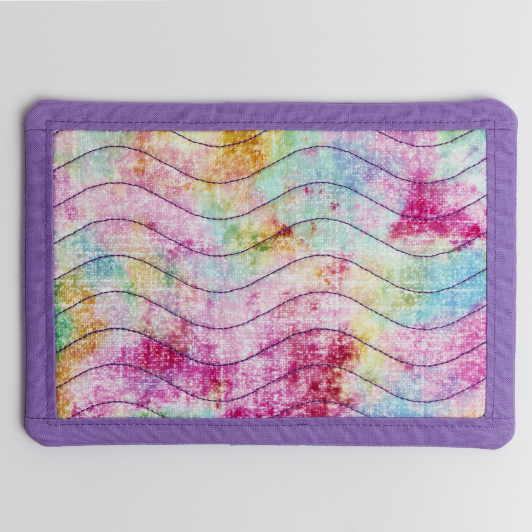 Mug Rug Multi-Color Wave Pattern