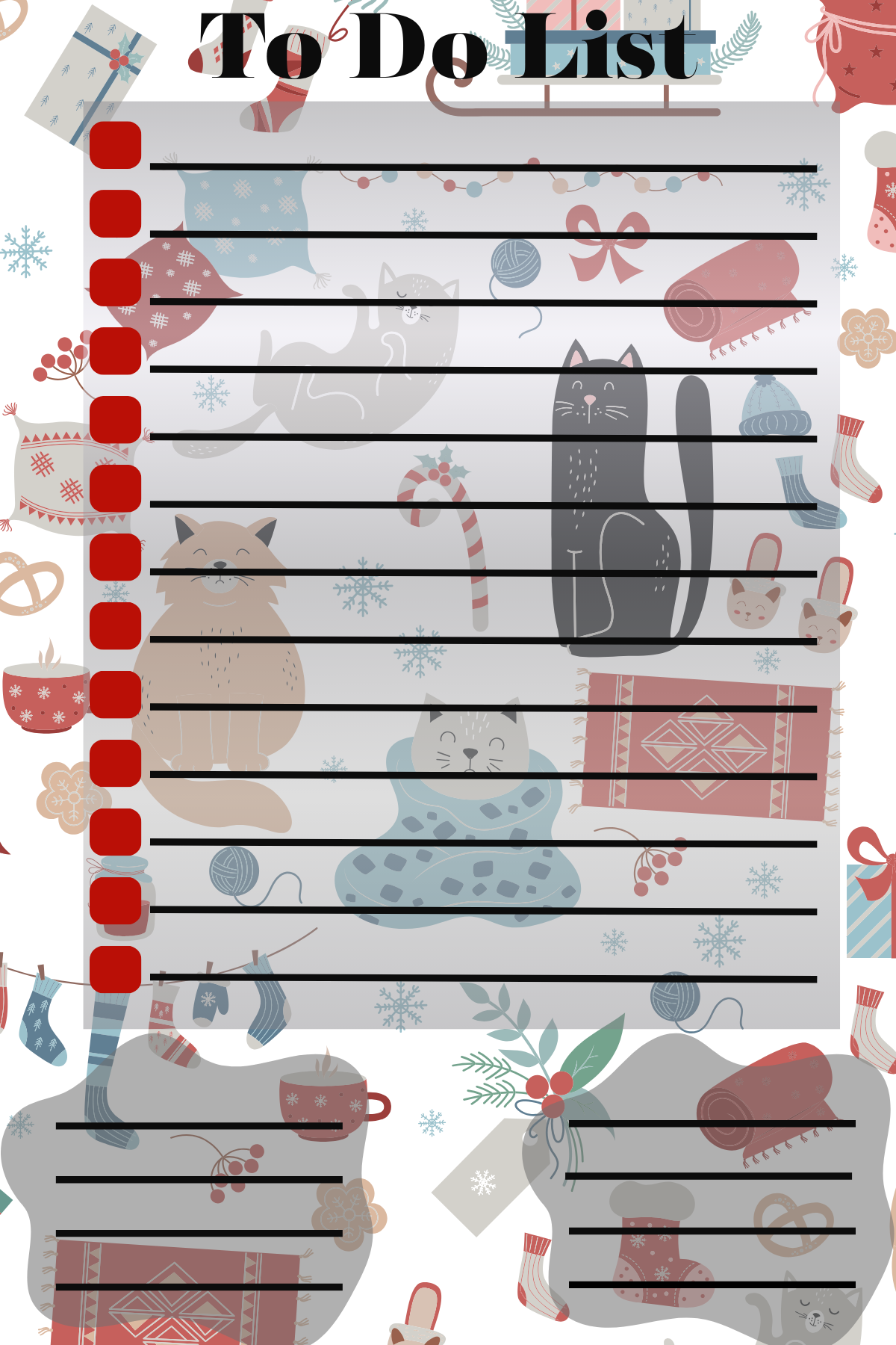 Decorative Cat-Themed To-Do List Notepad