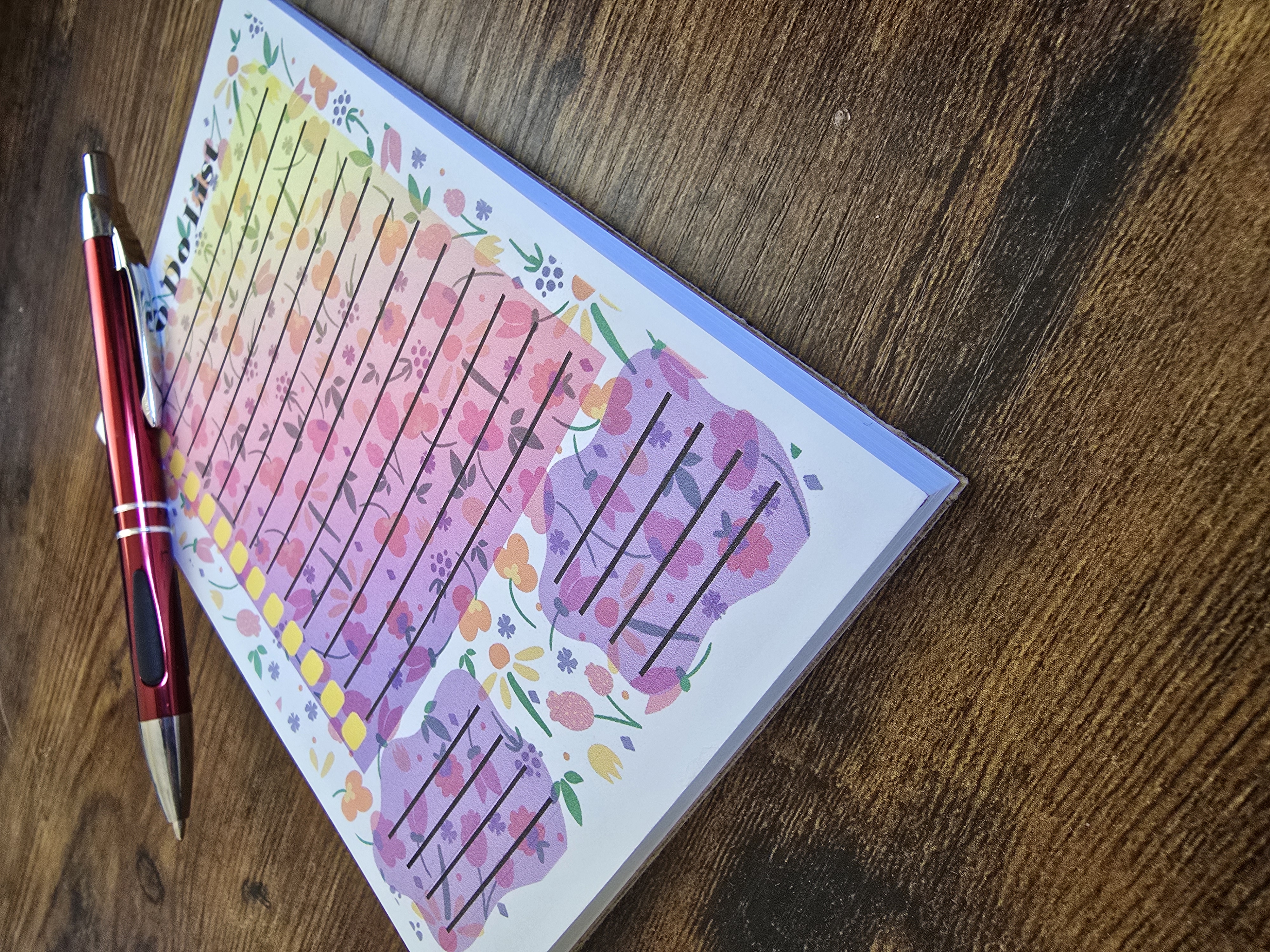 Sunset flowers To Do Notepad (4x6)