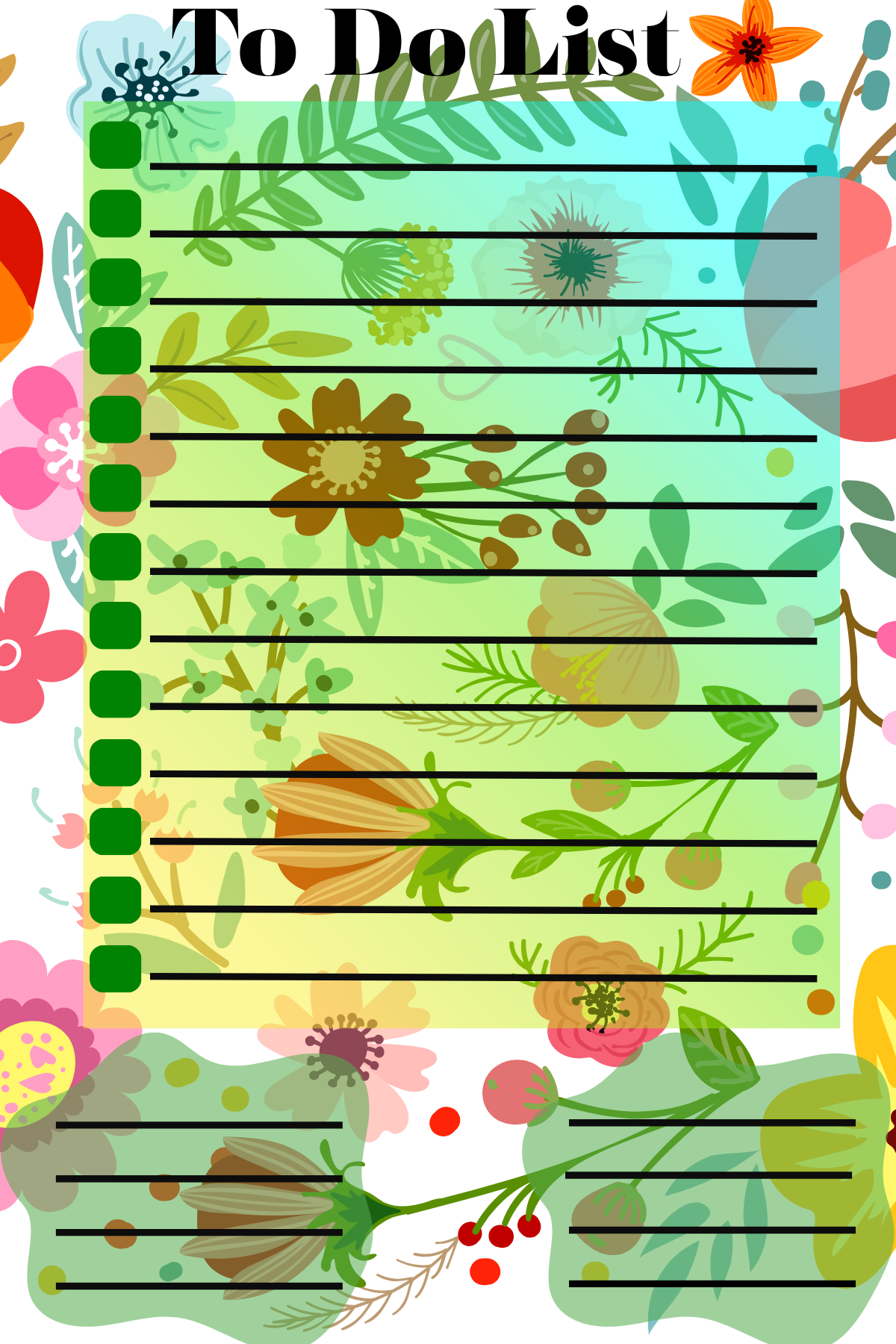 Green Garden To-Do Notepad (4x6)
