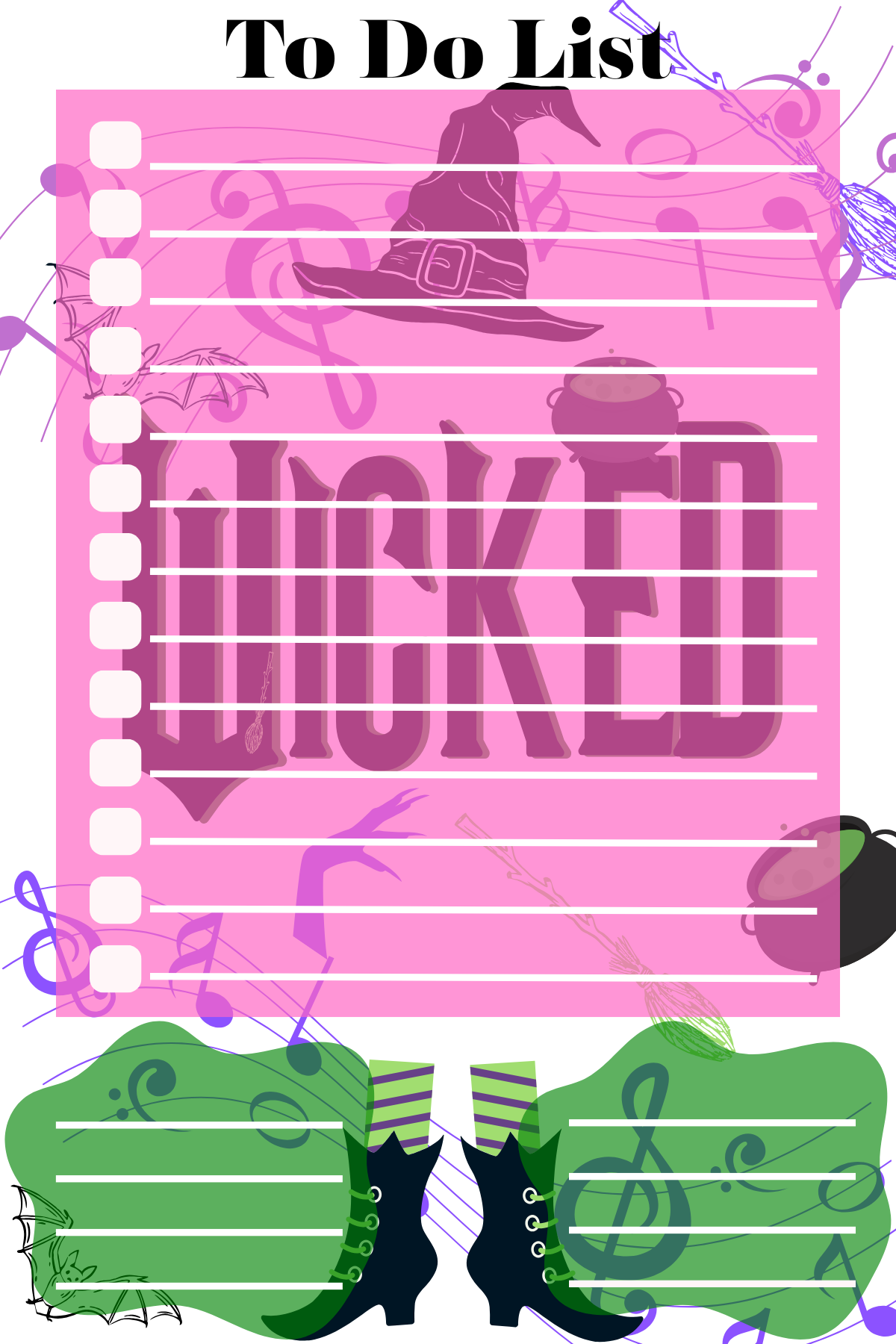 Wicked Themed To Do List Notepad (4x6)