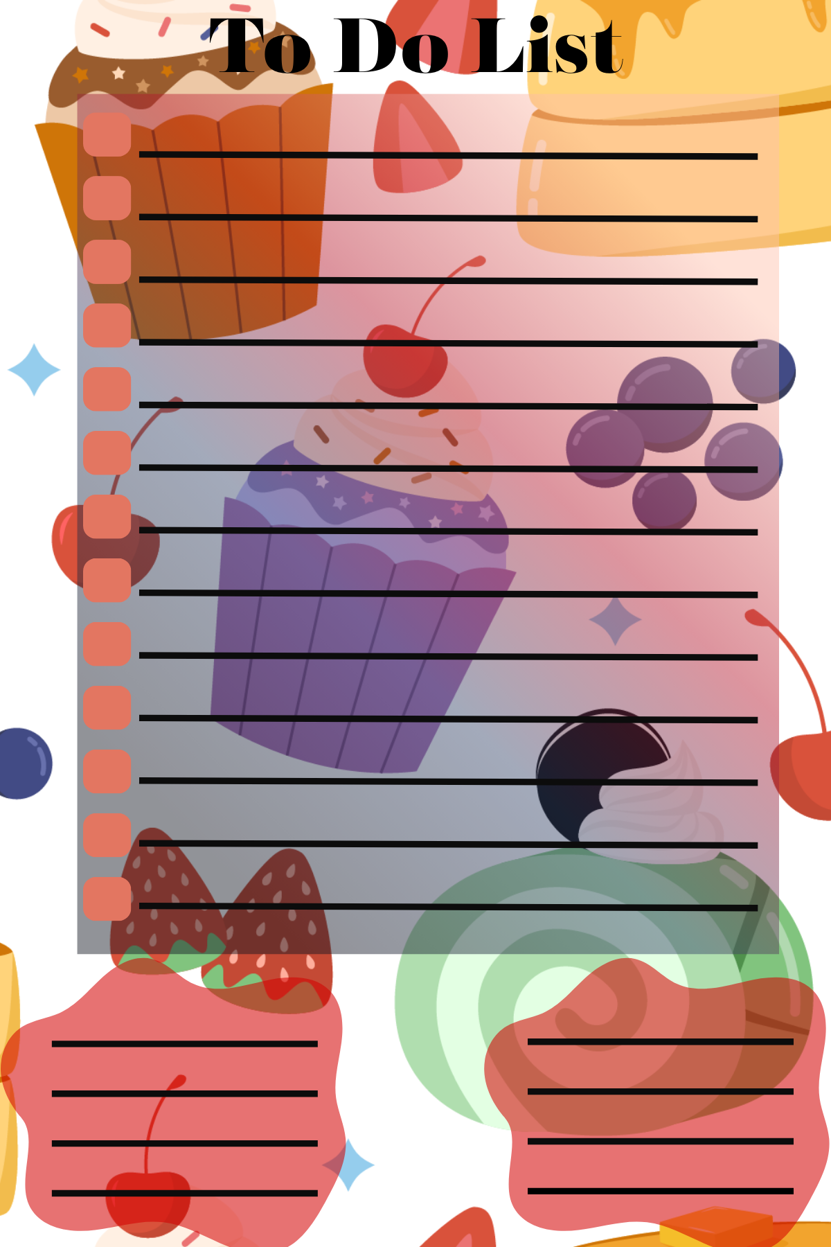 Colorful Treats To Do List Notepad (4x6)