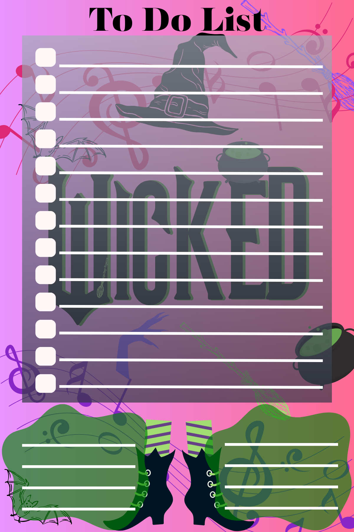 Wicked Witch Themed To Do List Notepad