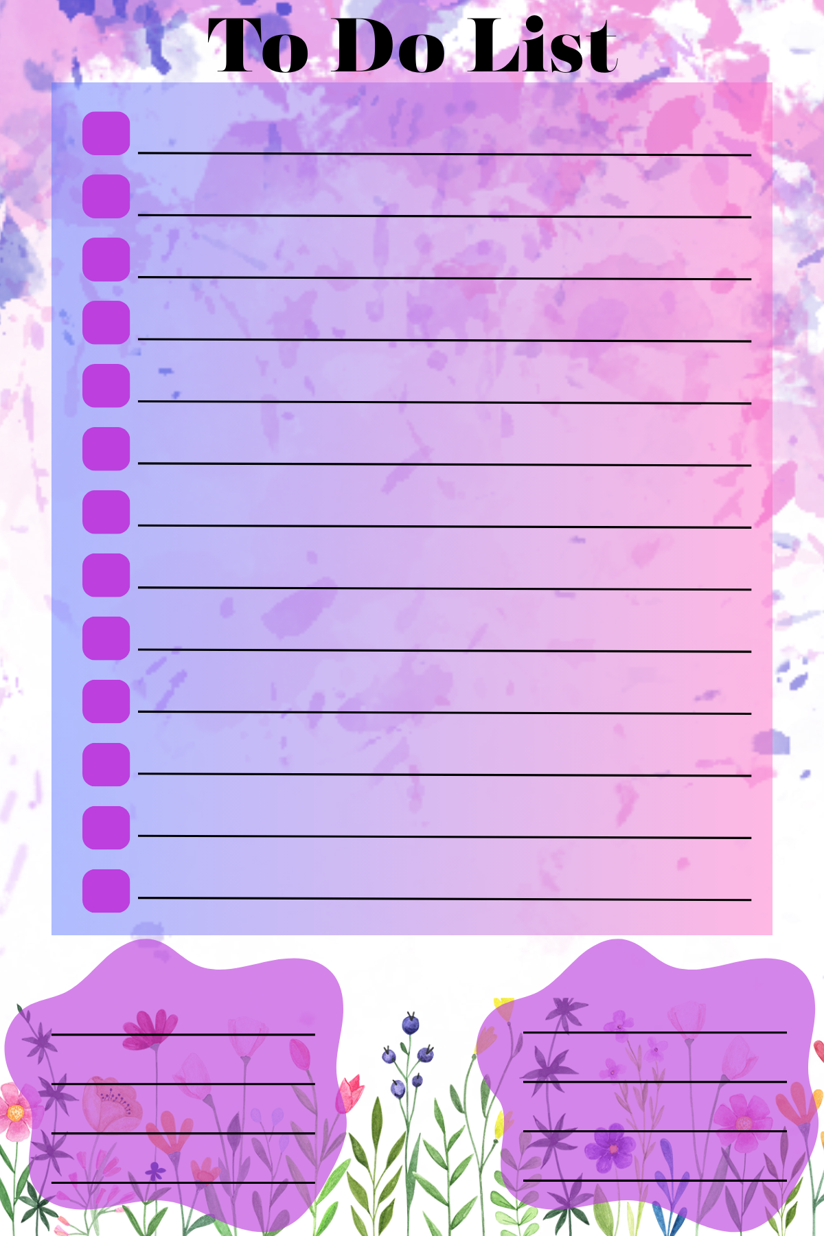 Floral To-Do List Notepad