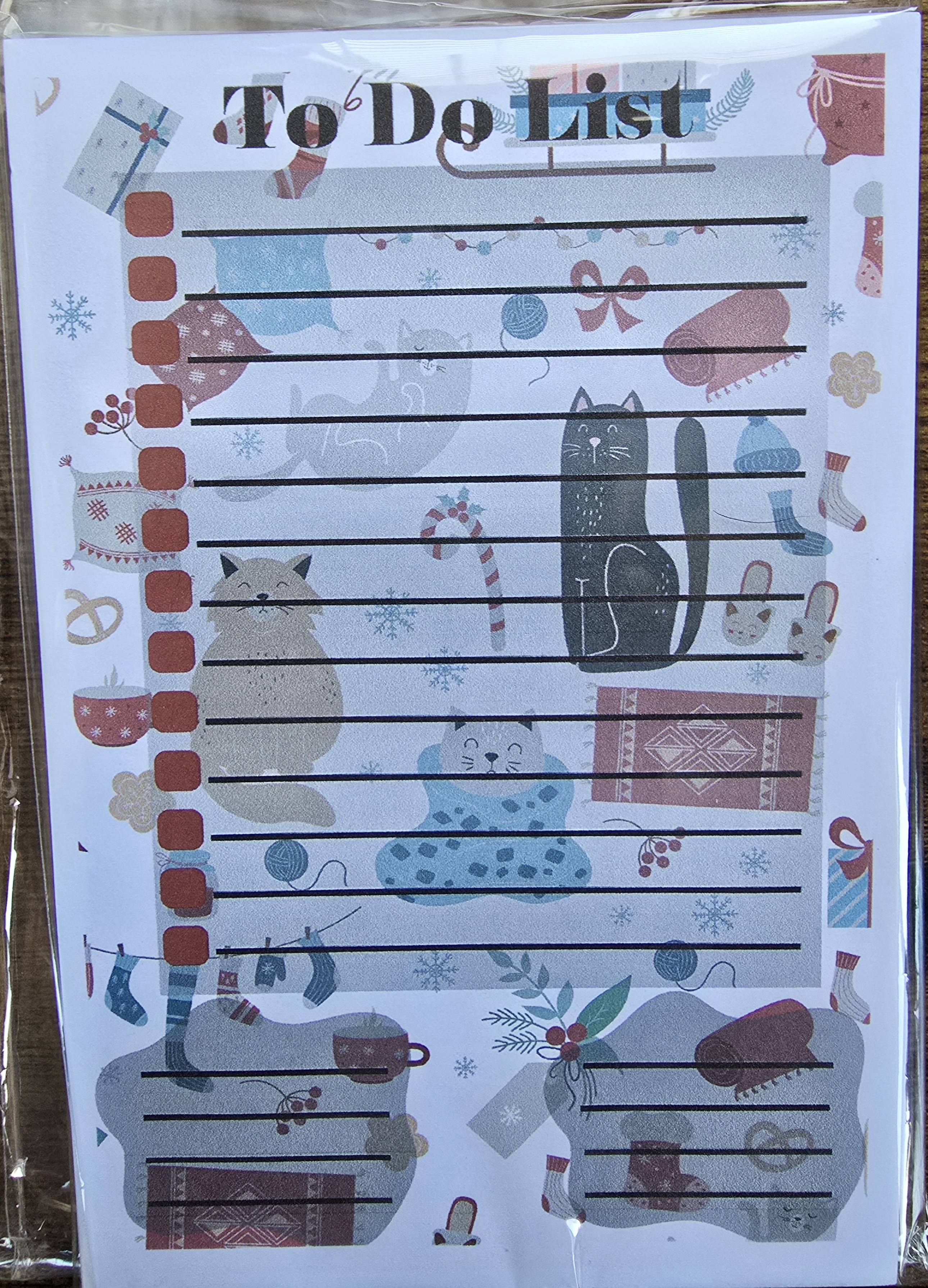 Decorative Cat-Themed To-Do List Notepad