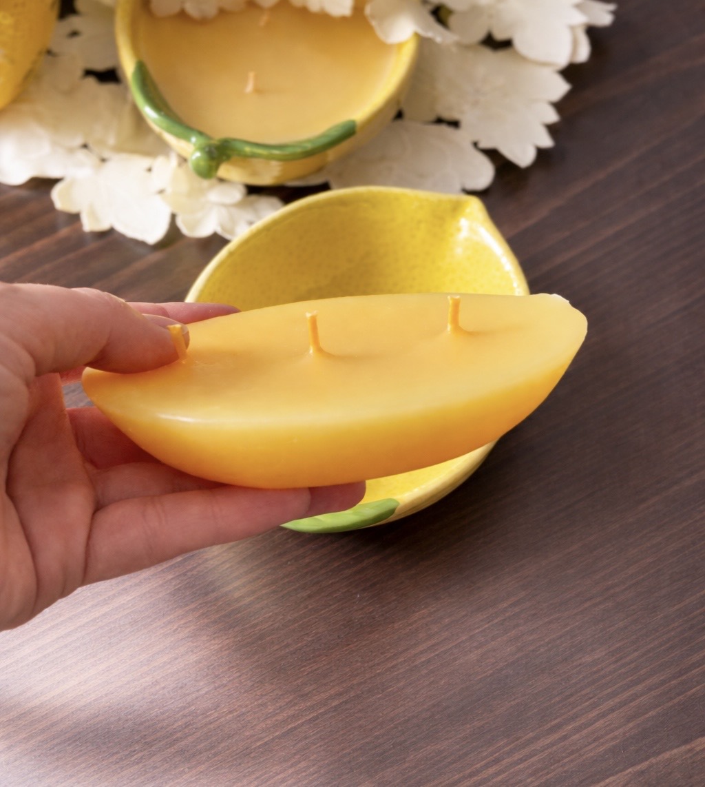 Пълнител за свещ „Лимон“ в керамична купа