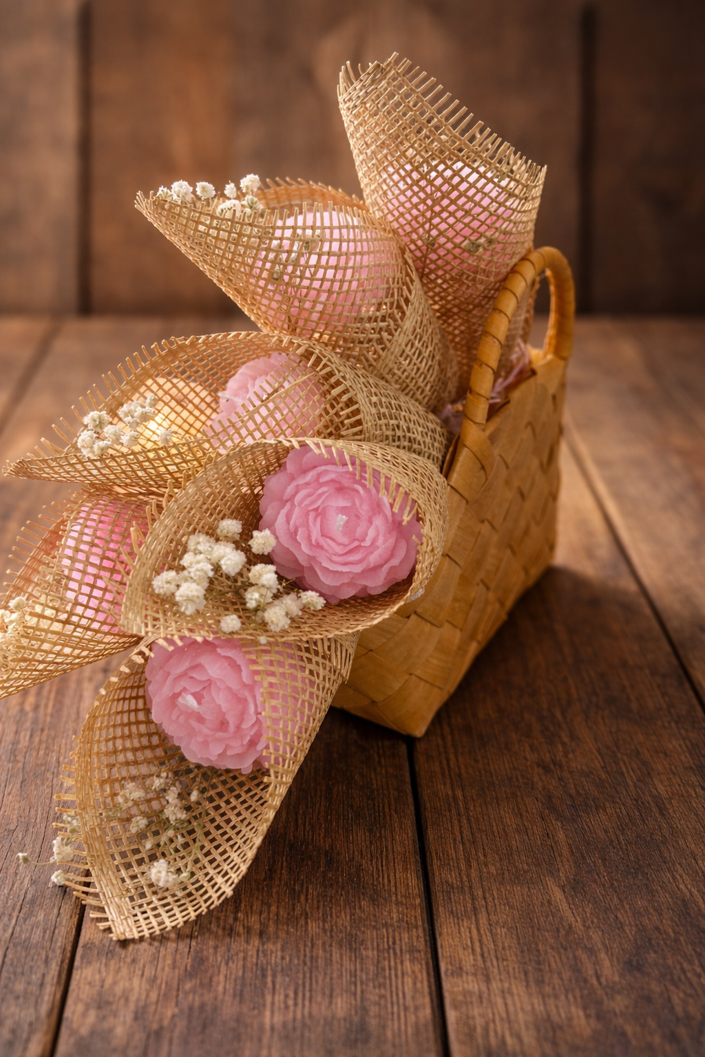 Свещ-букет с цвете