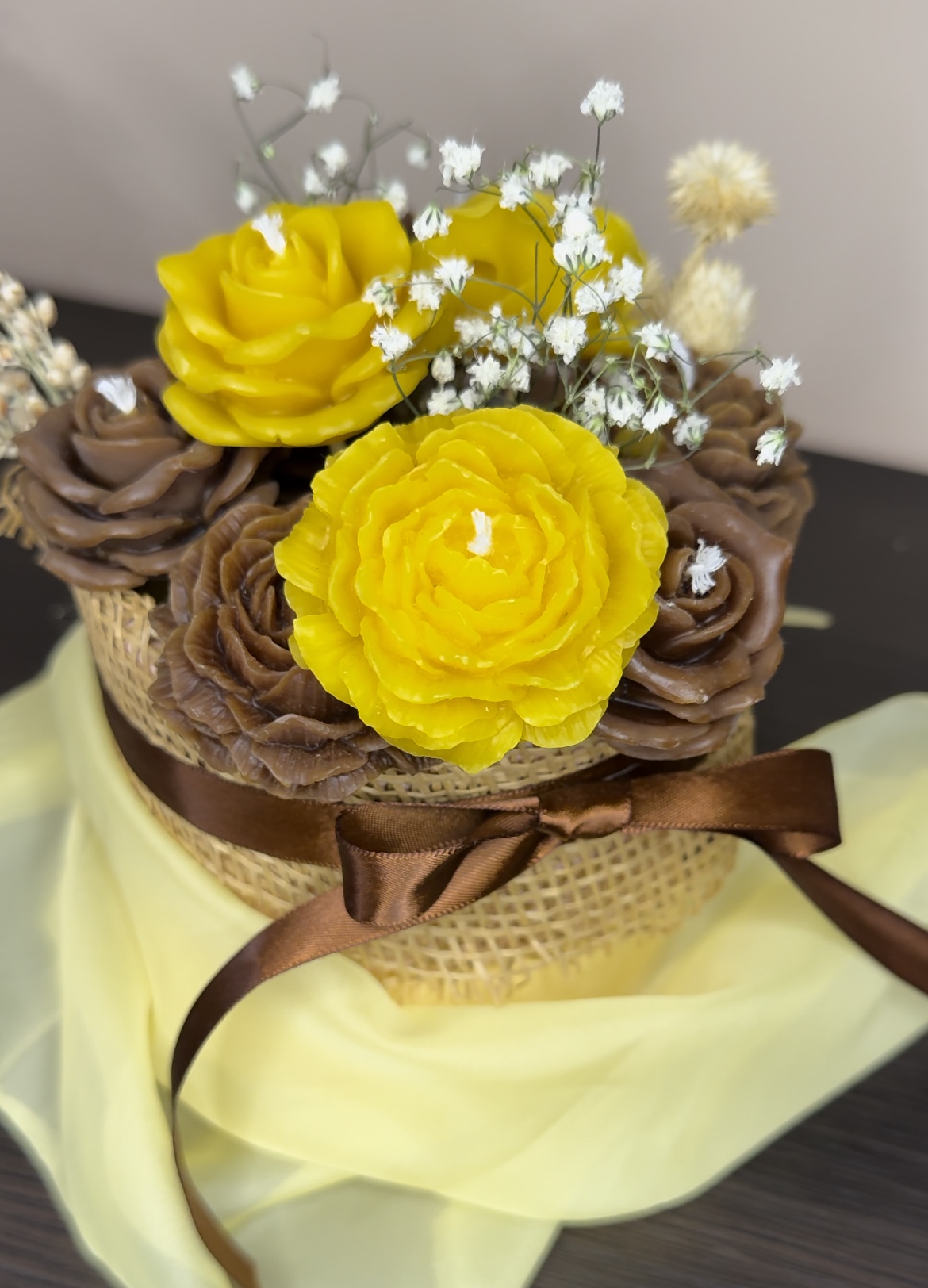 Ръчно изработен букет „Еспресо и Мед“