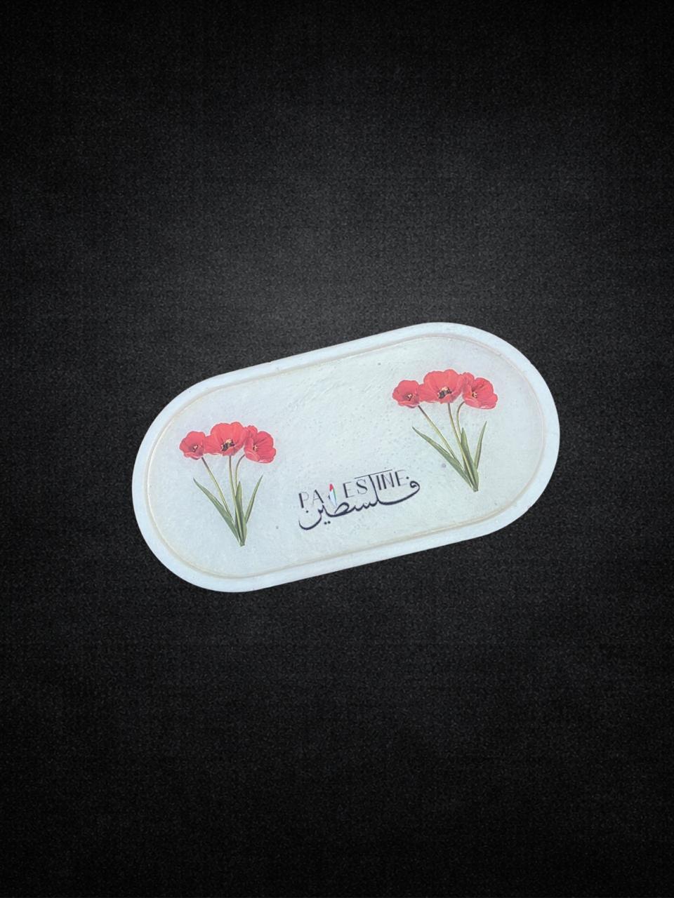 Bandeja Decorativa Blanca - Amapolas Palestine