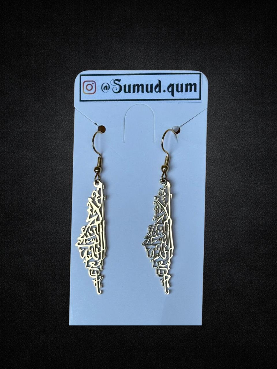 Map-shaped gold earrings