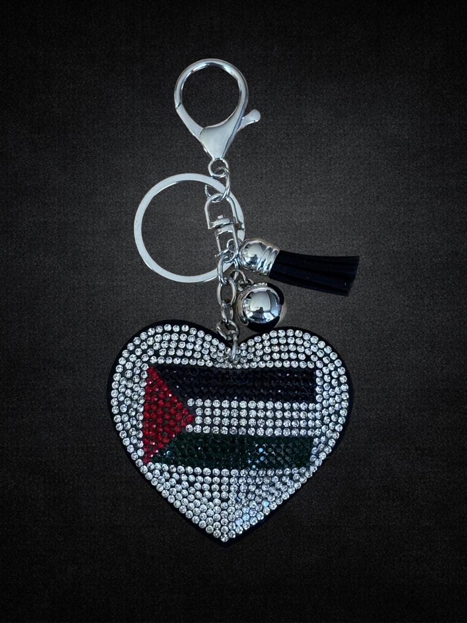 Palestinian Flag Heart Keychain
