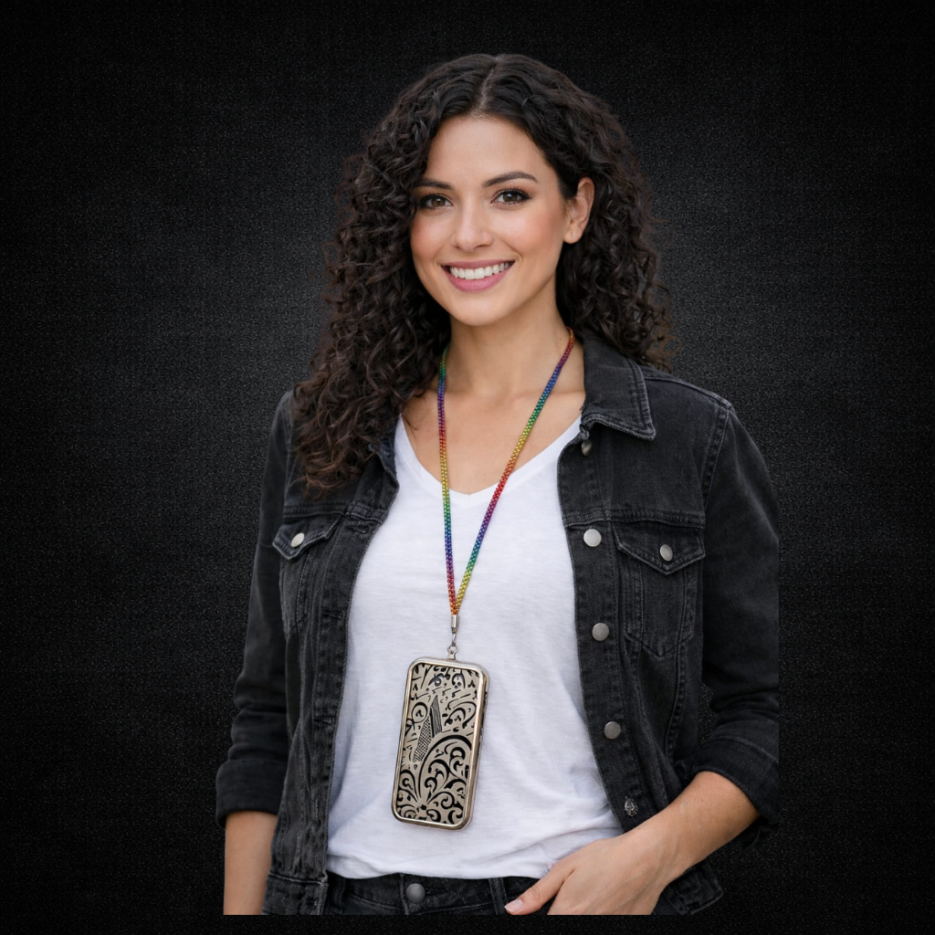 Correa / lanyard con strass — Colección Sumud